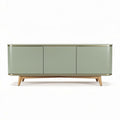 Wooden mid-century modern TV stand in mint green 120 x 40 x 50cm