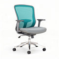 Mesh office chair with adjustable arms and grey seat 60 x 60 x 90cm