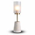 Table lamp with frosted glass shade and ceramic base 25 x 25 x 50cm