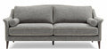 Gray fabric sofa with rolled armrests and wooden legs 180 x 85 x 75cm