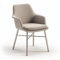 Upholstered dining chair with metal legs in light gray 50 x 60 x 80cm